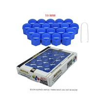 Bijon Kapağı Düz 19 Mm Mavi 20 Li Set
