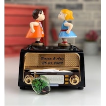 Kişiye Özel Nostaljik Radyo Görünümlü Müzik Kutusu Ve Kolye Seti