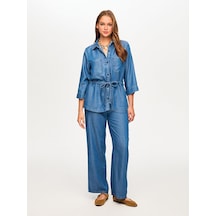 Faik Sönmez Beli Tünelli 3/4 Kol Liyoselli Jean Gömlek S26jgm001 Us26jgm00127 İndigo