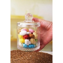 Lüx Büyük Cam Şekerlik & Cam Lokumluk, Kesme Cam Lüx Şekerlik 13cm 7.8cm - 06638 12v