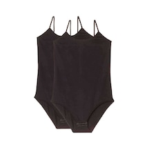 20st 2 Adet Battal Beden İp Askılı Kadın Çıtçıtlı Body Siyah 13-2010