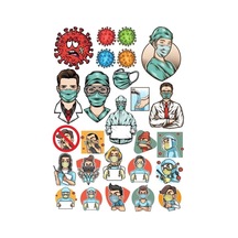 Doktor Virüs Temalı Sticker Set 15 Parça Telefon, Tablet, Defter, Laptop Sticker