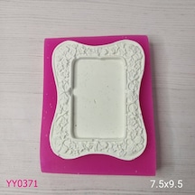 Yy0371 Kenarları Şekilli Çiçek Desenli Kare Çerçeve Silikon Kalıp