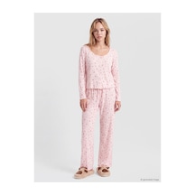 Lcw Dream Pembe U Yaka Desenli Kadın Pijama Takım
