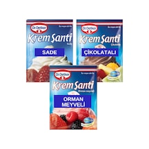 Dr.oetker Krem Şanti Sade 75 G Çikolatalı 80 G Orman Meyveli 75 G 3 Lü Set - 649437137