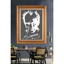 Altın Varaklı Çerçeveli Paspartulu Atatürk Tablo Hk2488