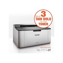 Brother HL-1111-3T A4 Siyah Laser Yazıcı USB 2.0 Demo + 2 Tonerli