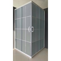 Durul Duşakabin Kare Beyaz Çizgi Buzlu 5mm H:190 Beyaz