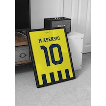 M.asensio 10 Yeni Sarı Lacivert Poster Tablo Siyah Çerçeveli