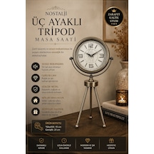 Nostalji Tripod Eskitme Üç Ayaklı Metal Masa Saati