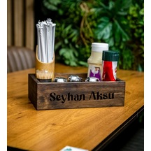 Kişiye Özel İsimli Doğal Ahşap Mutfak Dispenser Düzenleyici Model-2
