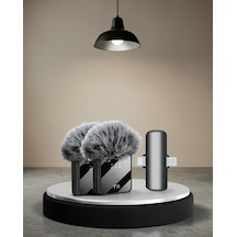 Kablosuz Yaka Mikrofonu 2'li Type-c Lightning Uyumlu Profesyonel Set