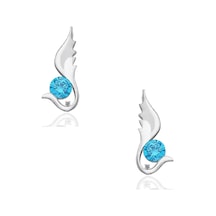Chavin Topaz Melek Kanadı 0.02 Carat Gümüş Küpe Ey48 Beyaz