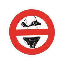 Bikini-Mayo İle Girilmez Etiketi Çıkartma 150mm