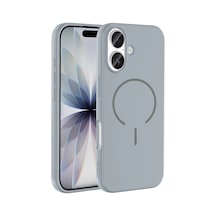 Apple iPhone Uyumlu 17 Kılıf Magsafe Destekli Kamera Korumalı Yumuşak Silikon Pazarplus Titanyum-Gri