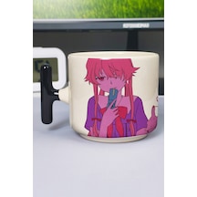Mirai Nikki Anime Baskılı Seramik Lüks Kupa 1 Adet T Şeklinde Özel Siyah Kulp Dalga Kulp V5t Çok Renkli
