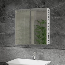 Lavabo Üstü Aynalı 2 Kapaklı Banyo Dolabı Beyaz