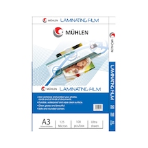 Mühlen Laminasyon Makinesi Filmi 125 Mc A3 1 Paket 100 Adet