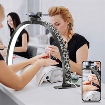 Trled F-550a Zebra Elmas Desenli 55cm Katlanabilir Yarım Ay Protez Tırnak Ve Güzellik Uzmanı Masa Lambası Diğer