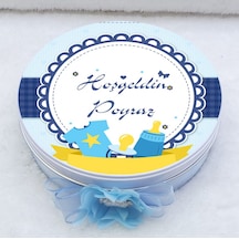 Biberon Baskılı Metal Kutuda Bebek Çikolatası Uv Baskılı Madlen Ç