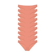 9 Adet Süper Eko Set Likralı Kadın Slip Külot Pudra Standart