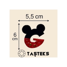 Taşlı Ütülenebilen Veya Sticker Olarak Kullanılabilen ' Mickey G ' Harfi