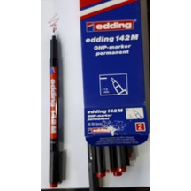 Keçe Permanent Kalem Kırmızı 1 MM Edding 142 M 10 Adetli Kutu Kırmızı