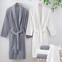 Schafer Home Pera Banyo Seti 6 Parça-gri/ekru Gri - Beyaz