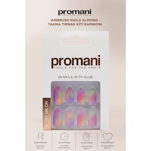 Airbrush Nails Almond - Takma Tırnak Kiti Rainbow