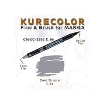 Zig Kurecolor Fine & Brush For Manga Çizim Kalemi C.6 Cool Grey
