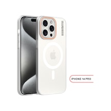 Apple iPhone 14 Pro Magsafe Uyumlu Mat Sert Klein Kılıf Beyaz