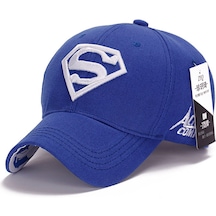 Ss Superman Erkek Beyzbol Şapkası Snapback Spor Mavi - Beyaz