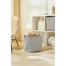 Ocean Home Textile Antrasit Renk Dokulu Kumaş Sepet 30 x 30 x 30 cm