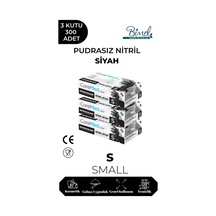 Nitril Siyah Pudrasız Muayene Eldiveni S - 3 Paket 100 Lü