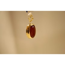 Yenigün Kuyumculuk 14 Ayar Altın Kadın Oval Akik Taşlı Kolye Ucu 2322