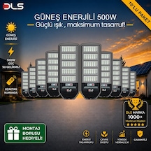 10'lu Paket Dls 500w Güneş Enerjili Solar Sokak Lambası Hareket Sensörlü Led Bahçe Aydınlatması