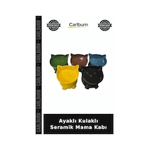 Ayaklı Kulaklı Seramik Mama Kabı Evcil Hayvan Ürünü Günlük Kullanım Sevimli Tasarım