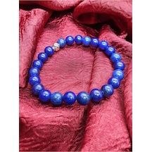 Gümüştel El Sanatları Lapis Lazuli Bileklik Doğal Taş 8mm Çok Renkli