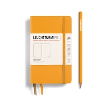 Leuchtturm1917 Not Defteri Cep Boy A6 , Sert Kapak, 187 Numaralandırılmış Sayfa, Düz, Gündoğumu Sarı