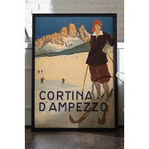 Cortina Siyah Ahşap Çerçeveli Poster, Dekoratif Seyahat Duvar Tablosu