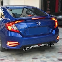 Honda Civic Fc5 2016 - 2021 Difüzör 4 Egsoz Görünümlü Gri