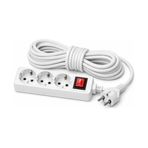 Anahtarlı 3'lü Priz 3 Metre Topraklı Uzatma Kablosu Çoklu Grup Beyaz 16a-250v Diger