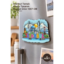 4 Adet Ahşap Magnet İstanbul Temalı Ahşap Tasarım Magnet Ürün 10x7 Cm