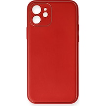 Newface Apple iPhone Uyumlu 12 Mini Kılıf Coco Deri Silikon Kapak - Kırmızı Diğer