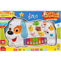 Türkçe Hayvan Sesli Köpek Görünümlü Piyano Beyaz