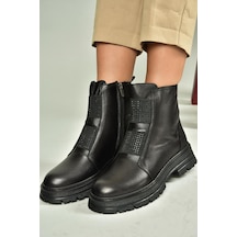 Fox Shoes V555101603 Siyah Hakiki Deri Kadın Bot Siyah-hakiki Deri