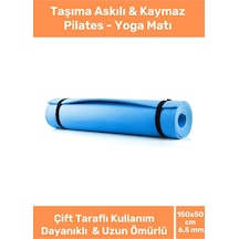 Enenstyle Taşıma Askılı Konfor Modeli Çift Taraflı Kaymaz Yoga Meditasyon Minderi Mavi Mat Çok Renkli
