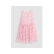 LC Waikiki Alıta Cıty Farkıyla Lcw Kids Pembe Tül Nakışlı Kız Çocuk Elbise Pembe - 928249914 Pembe