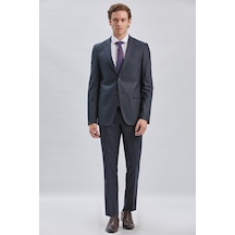 İmza Lacivert Gabardin Mono Yaka 8 Drop Comfort Fit Rahat Kesim Basic Takım Elbise 1001240006-lacivert Lacivert