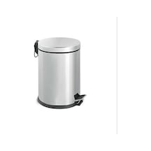8 Lt Metal Çöp Kovası Pedallı Paslanmaz Gri